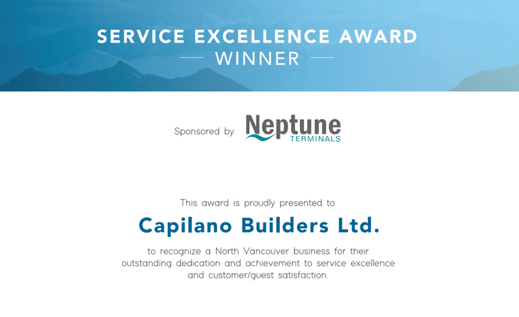 Live Well Winner Service-Excellence-Capilano-Builders